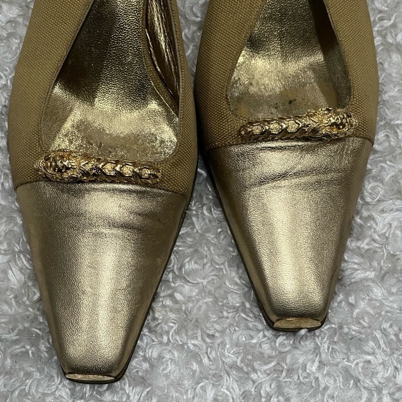 GUCCI Leather Colorblock Pattern Slingback Pumps - Picture 4 of 12